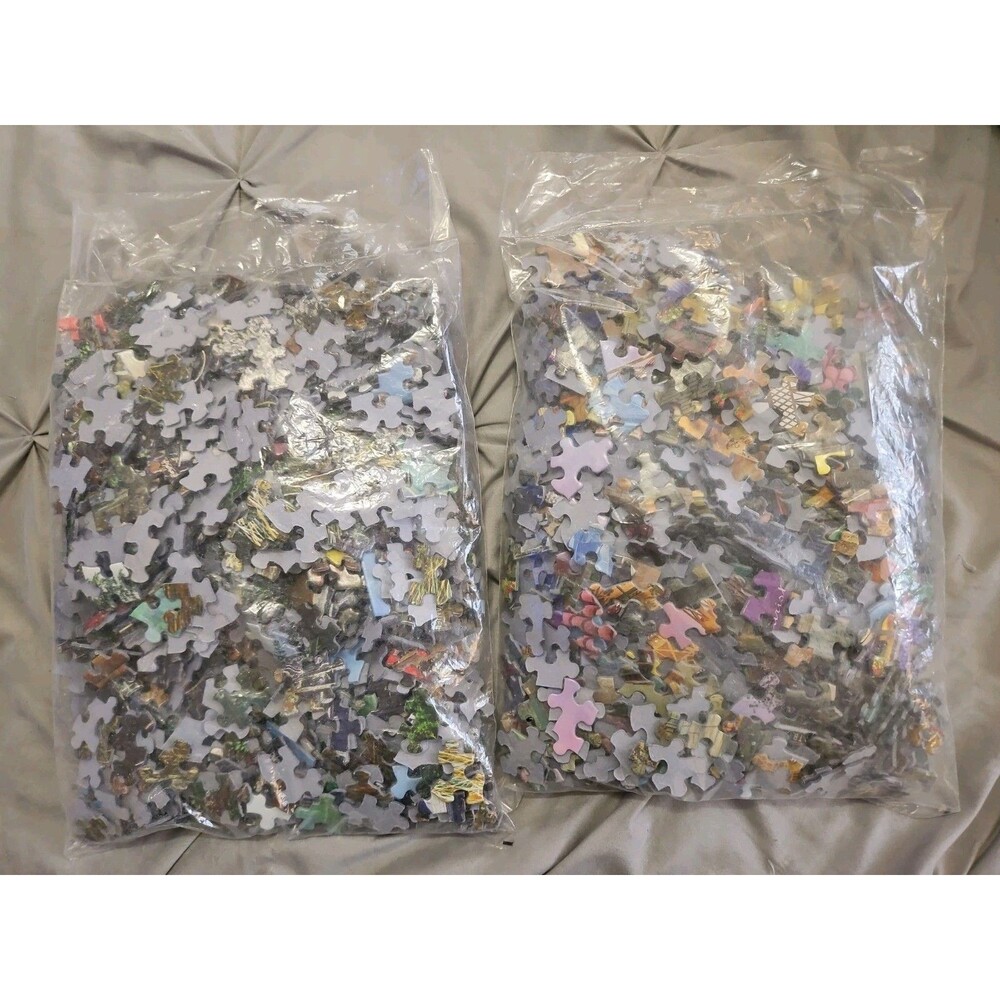 Set of 2 New Sealed 1500pc (Est) Mystery Theme Jigsaw Puzzles (No Box) READ
